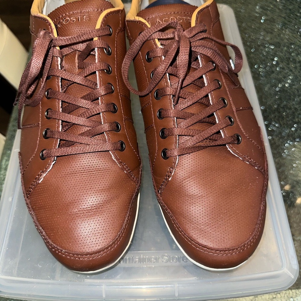 Lacoste Brown Leather Sneakers